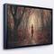 Designart - Woman in Frosty Forest - Landscape Photography Canvas Print in Black Frame